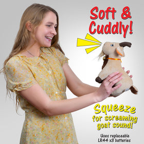 Twiddler Toys screaming goat face captures attention with a playful scream.