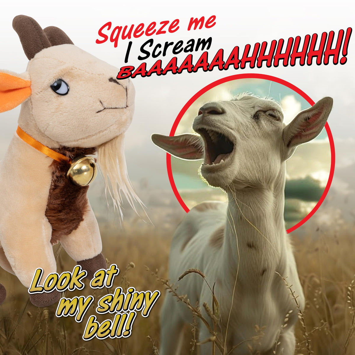 Twiddler Toys screaming goat soft plush invites squeezing and cuddling moments.
