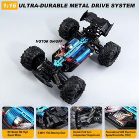 TWIKOMI 1:16 chassis detail emphasizes reinforced durability