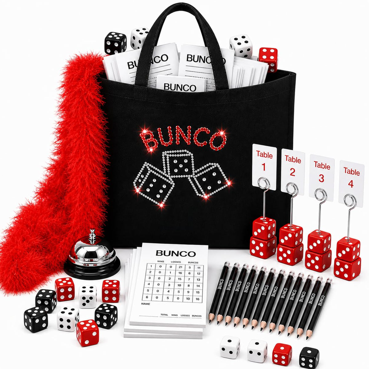 Twilight Bunco Events tote with crystal design for elegant game night transport