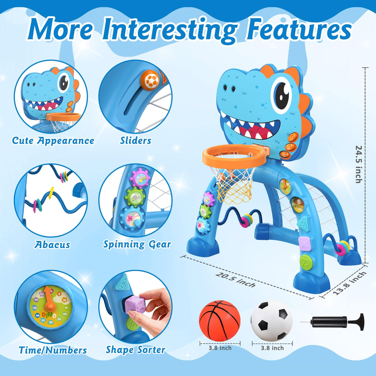 Twinkoo dinosaur animal sounds buttons blue teaches animal names and sounds