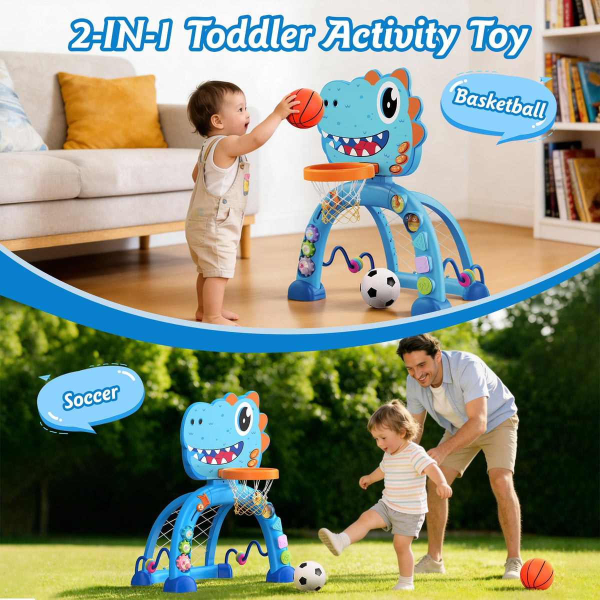 Twinkoo dinosaur anti-tipping base blue keeps playtime safe