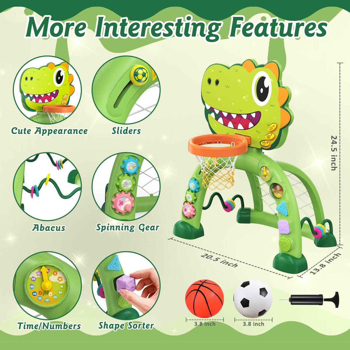 Twinkoo Dinosaur Hoop animal sound buttons teach animals through engaging sounds.