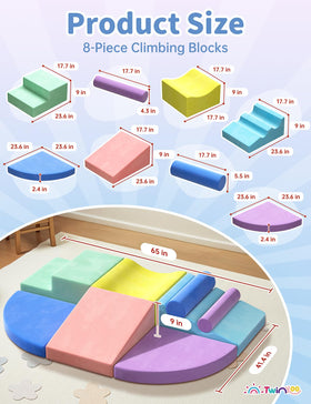 Twinkoo toddler soft-foam blocks unfolded for safe, engaging stacking and motor play.