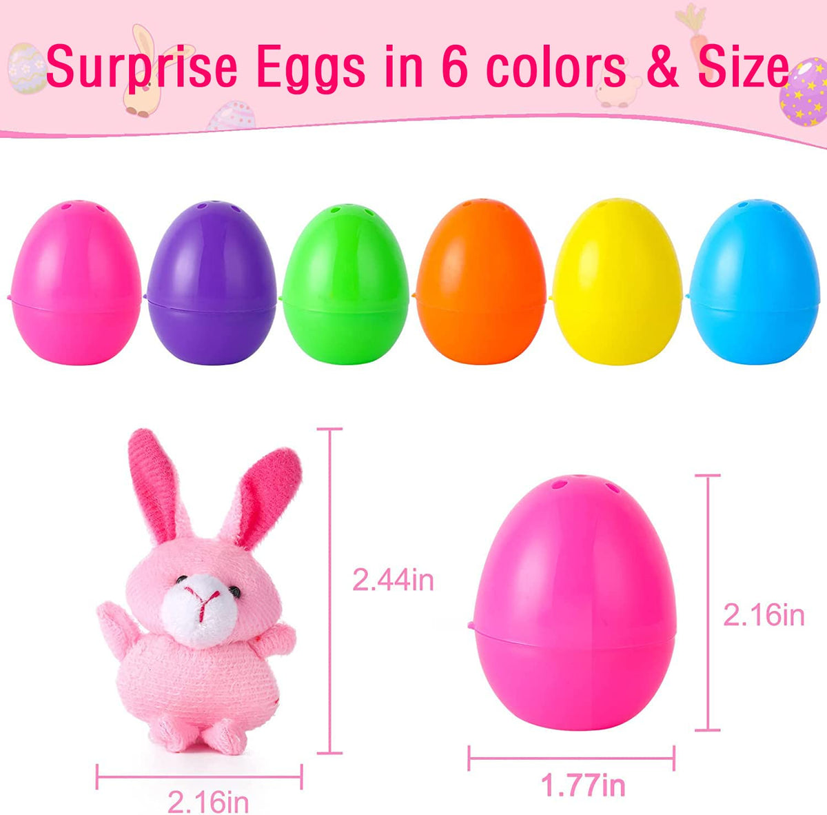 Twister.CK eggs for egg hunts featuring colorful mini plush.