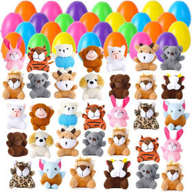 Twister.CK Easter eggs with mini plush animals for baskets and hunts.