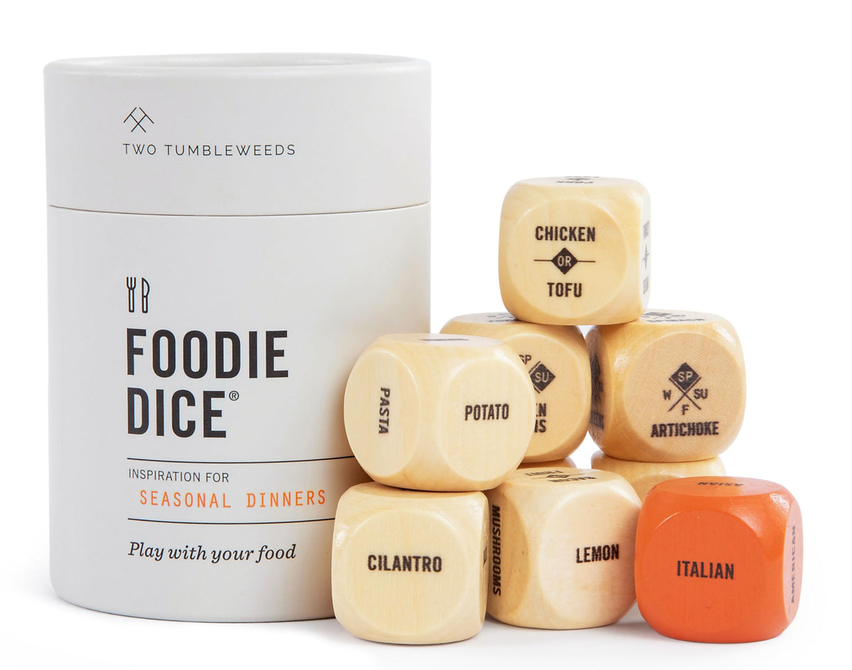 Two Tumbleweeds Foodie Dice set of 9 dice sparks creative weeknight meals.