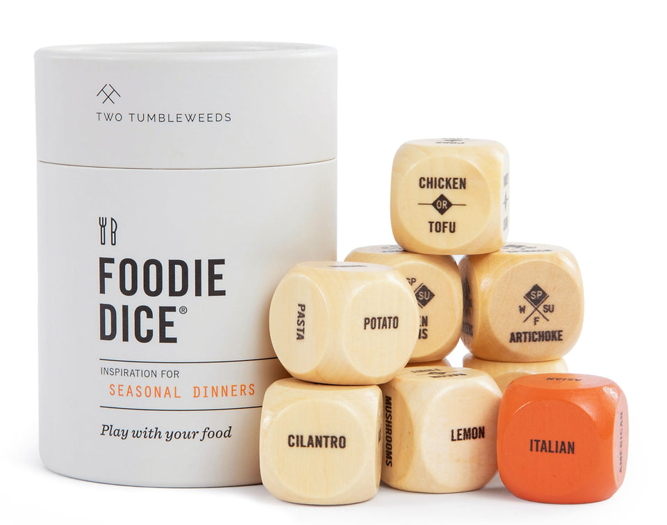Two Tumbleweeds Foodie Dice set of 9 dice sparks creative weeknight meals.