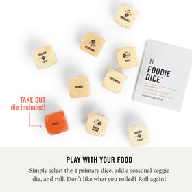 Two Tumbleweeds Foodie Dice storage tube keeps dice organized for kitchen sessions.