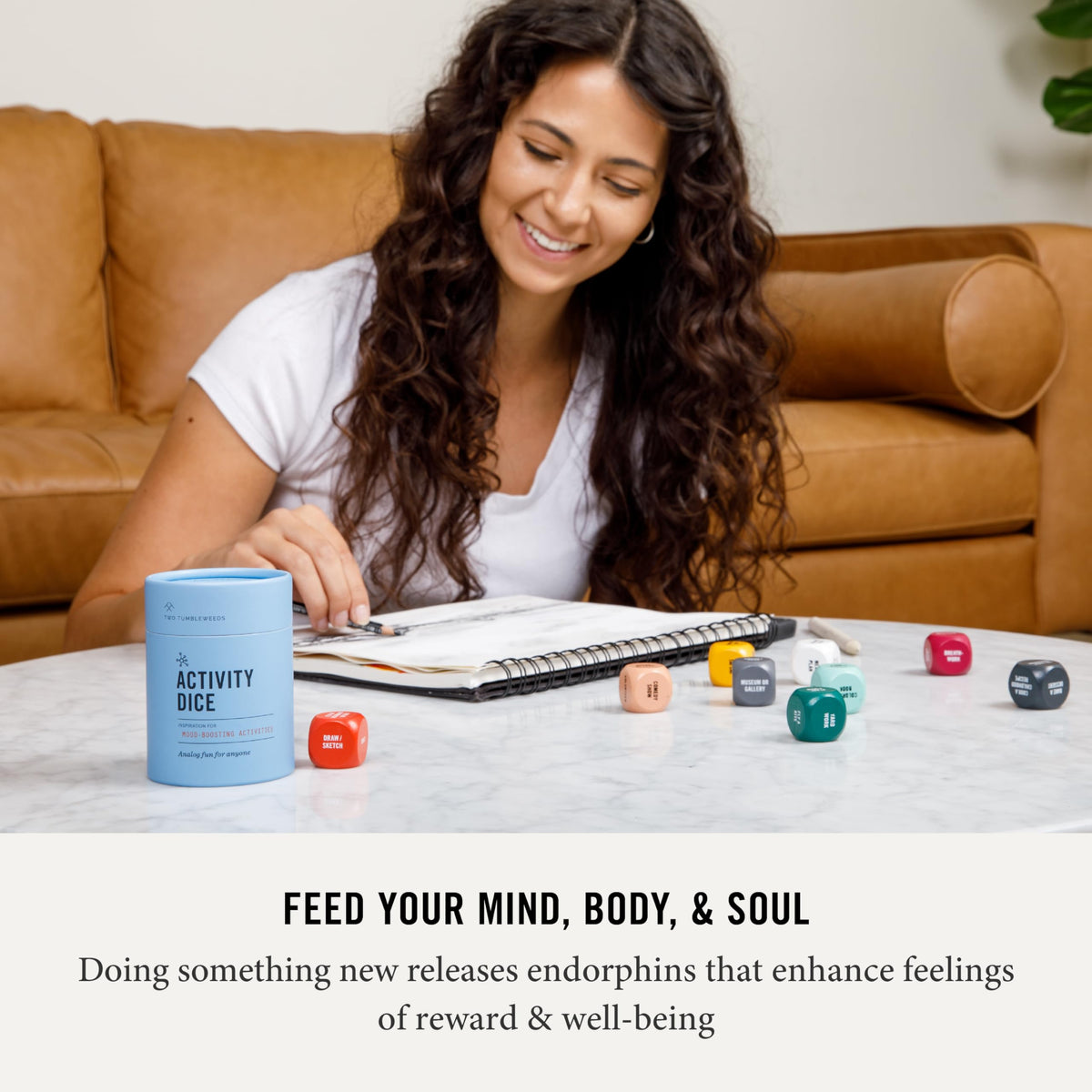 Two Tumbleweeds mood dice ideal for family game night.