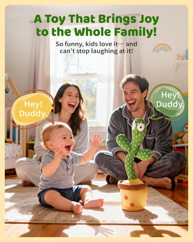 TWORIVER cactus toy featuring 120 English songs for musical play