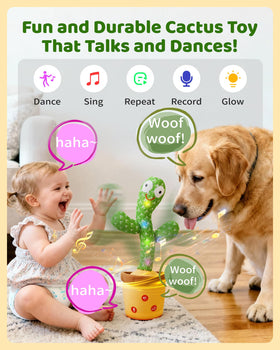 TWORIVER dancing cactus plush soft fabric highlighting gentle touch for babies