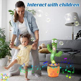 TWORIVER Dancing Cactus in action dancing to music for toddlers at home safely