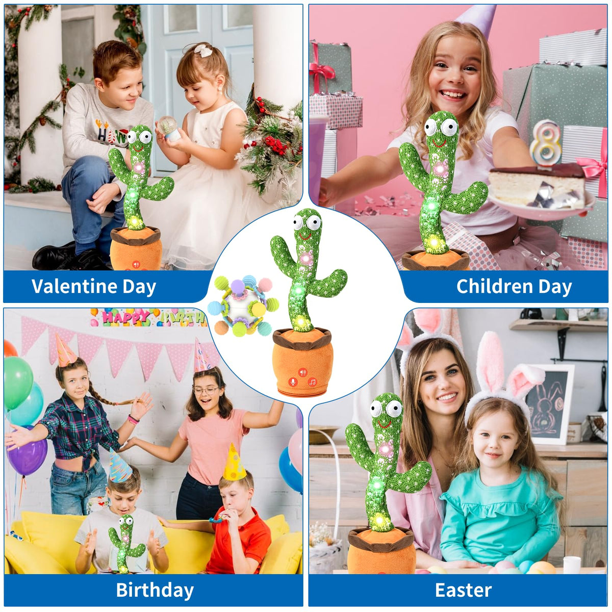 TWORIVER Cactus toy recording and singing feature enabling playful voice mimicry