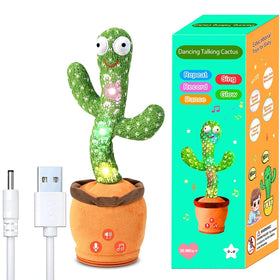 TWORIVER Rechargeable Dancing Cactus toy unboxing showing inviting plush design for babies