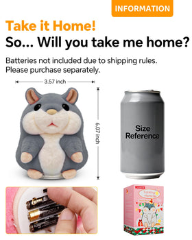 TWORIVER Talking Hamster Toy with accessible battery compartment for quick setup