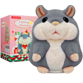 TWORIVER Talking Hamster Toy close up with soft fur and friendly gaze