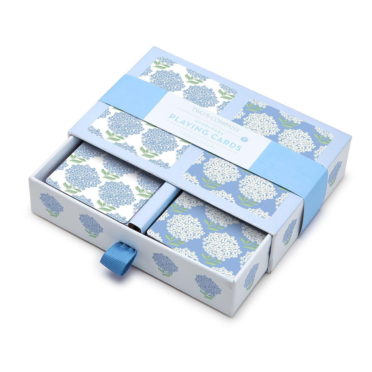 Two's Company Hydrangea set suits casual games and classy gatherings.