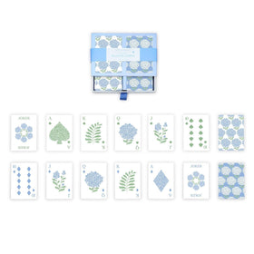 Two's Company Hydrangea deck uses premium paper for durability and handling.