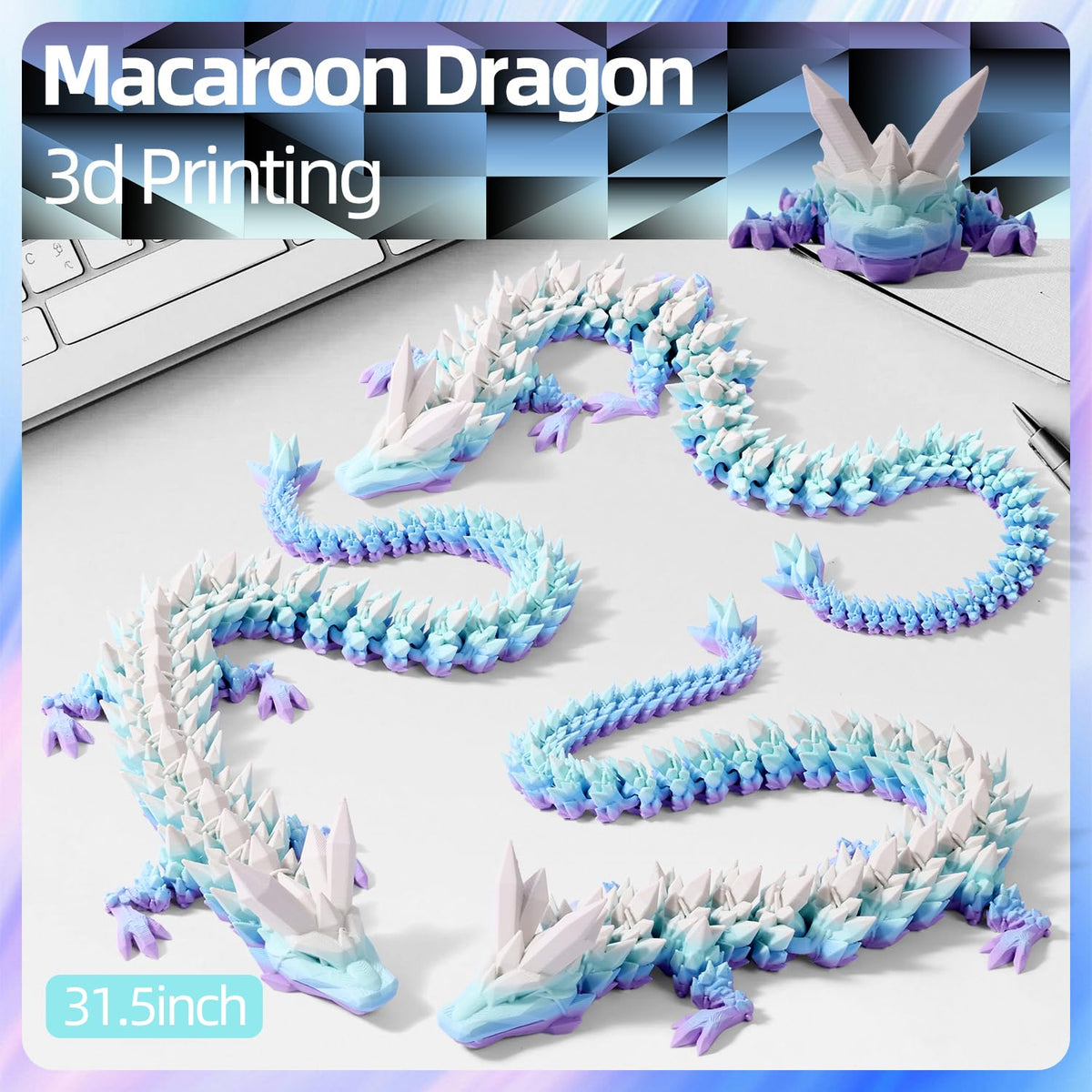TXB3DOK dragon on a desk creates striking home or office decor.