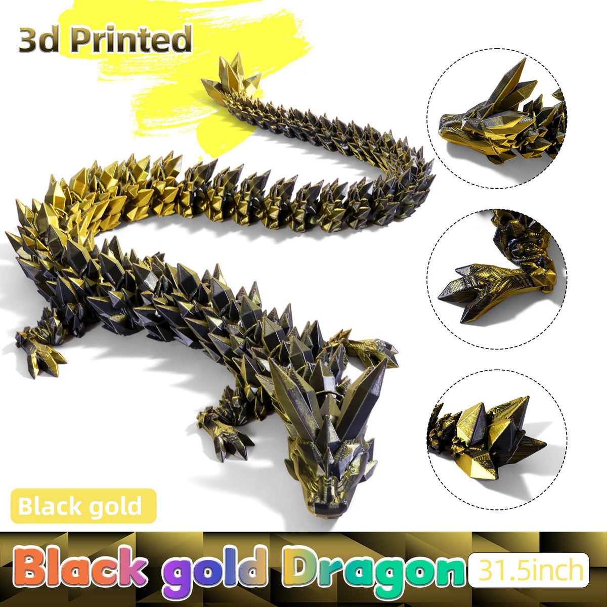 TXB3DOK black gold dragon egg option adds a complete collector set for display.