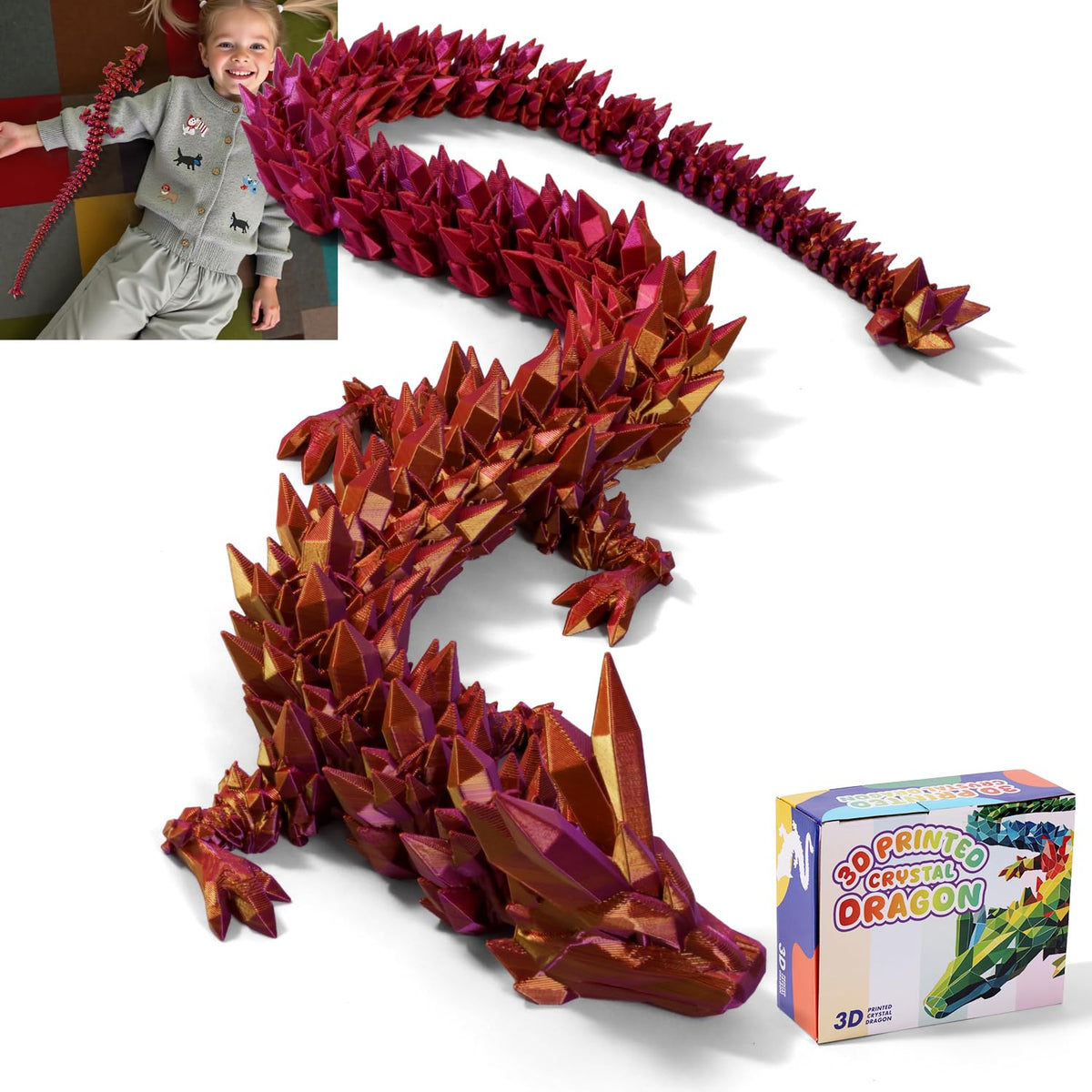 TXB3DOK giant dragon 31-5-inch poseable for dynamic desk display