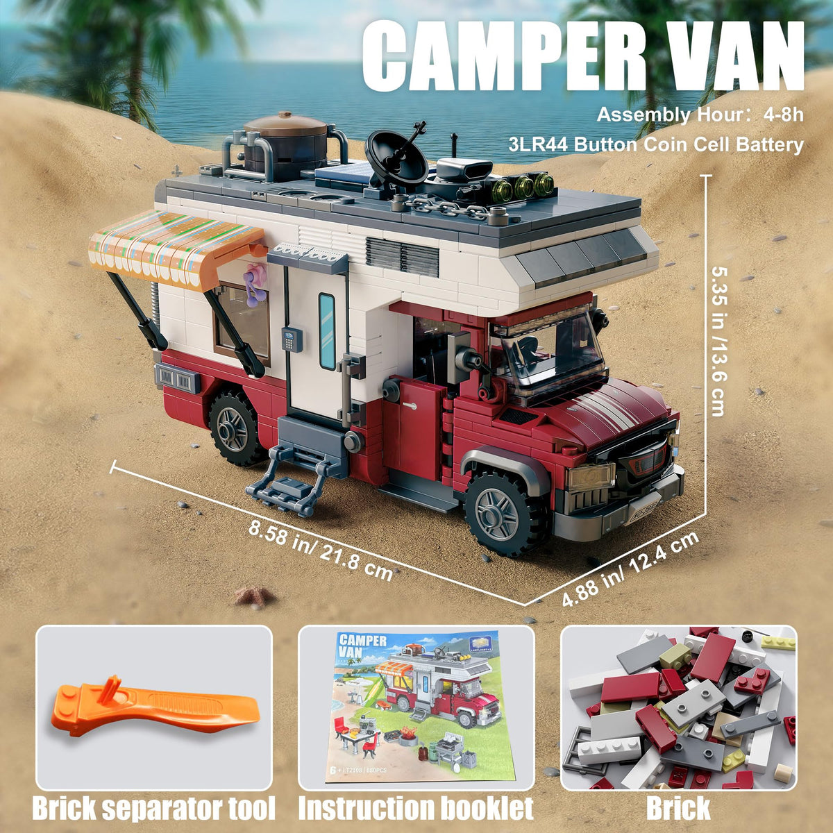 TYCOLE City Camper Van packaging shows safe ABS bricks and reliable parts.