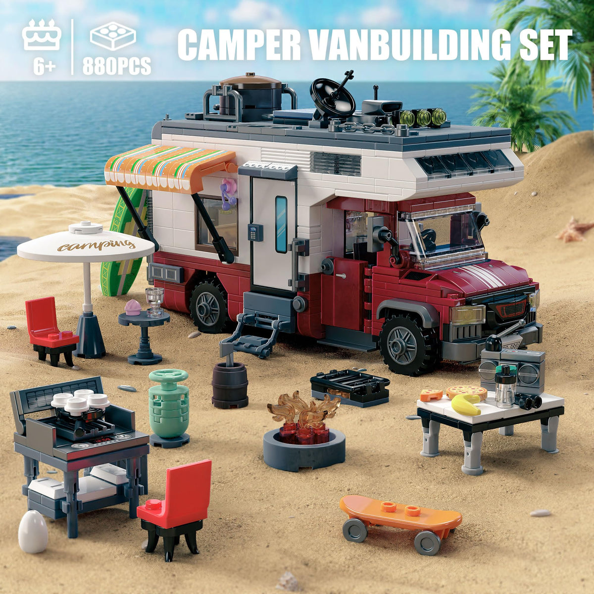 TYCOLE City Camper Van roof open interior, showcasing furniture and layout options.