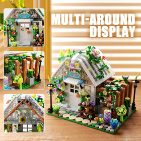 TYCOLE Flower House highlights bright flora details for decorative garden miniatures.