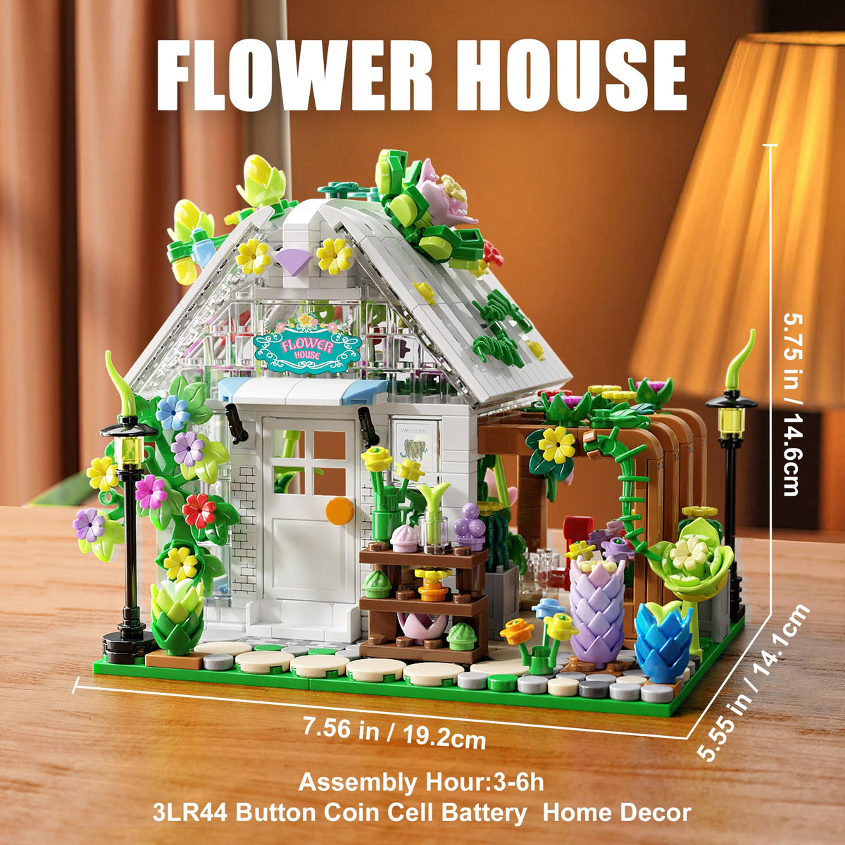 TYCOLE Flower House's warm night glow enhances desk or room decor.