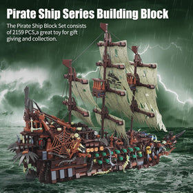TYCOLE Ghost Pirate Ship with lights for eerie nighttime ambiance