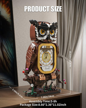 TYCOLE Owl Clock Building Set 964-piece kit invites hands-on creativity.