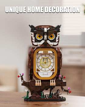 TYCOLE Owl Clock Building Set back cover open allows easy battery access.