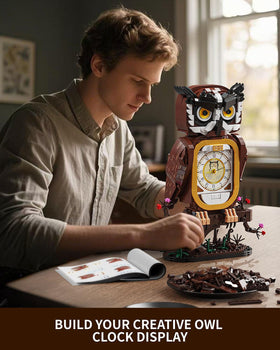 TYCOLE Owl Clock Building Set in-progress build with numbered bags supports focused learning.