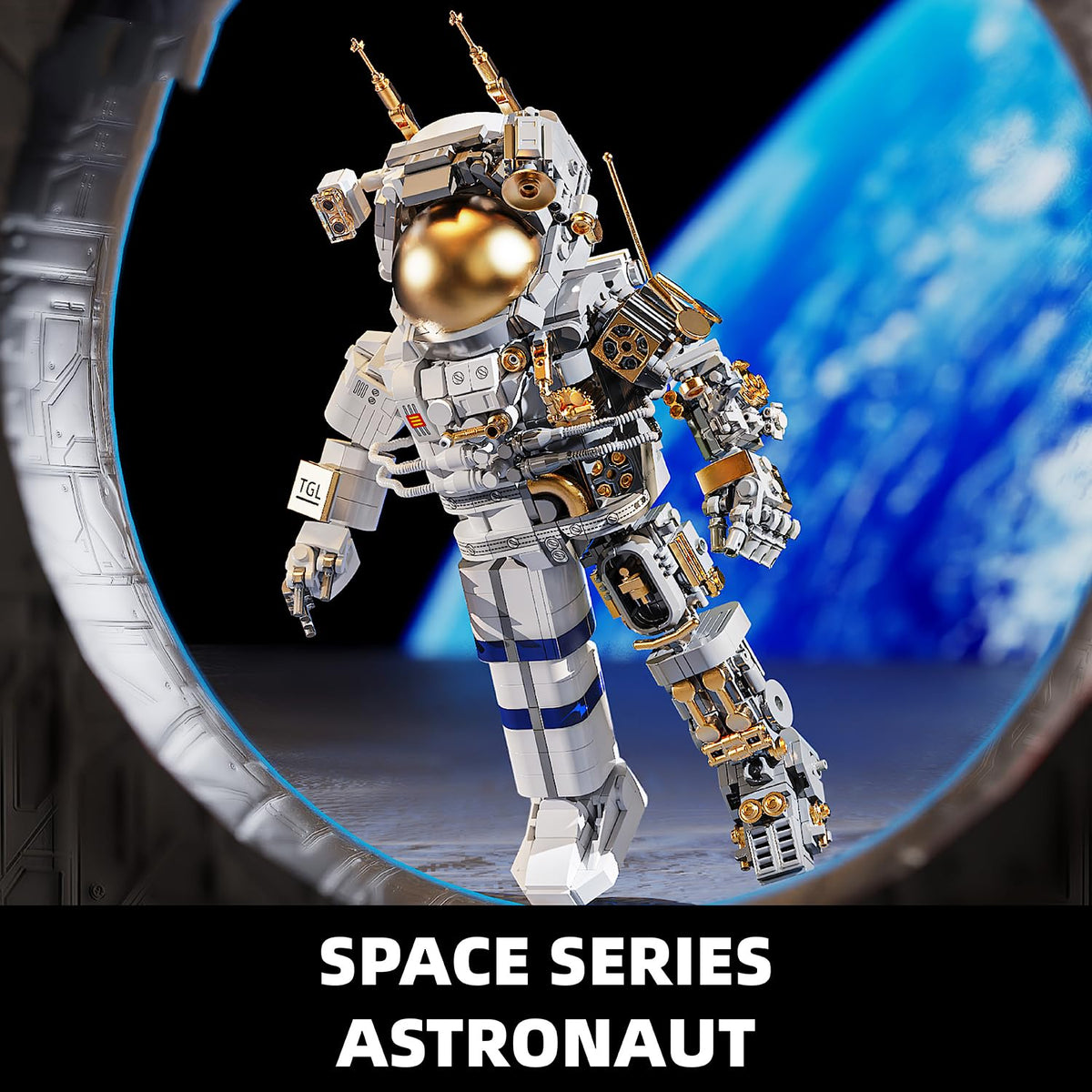 TYCOLE space astronaut display stand keeps the model ready for desk or shelf