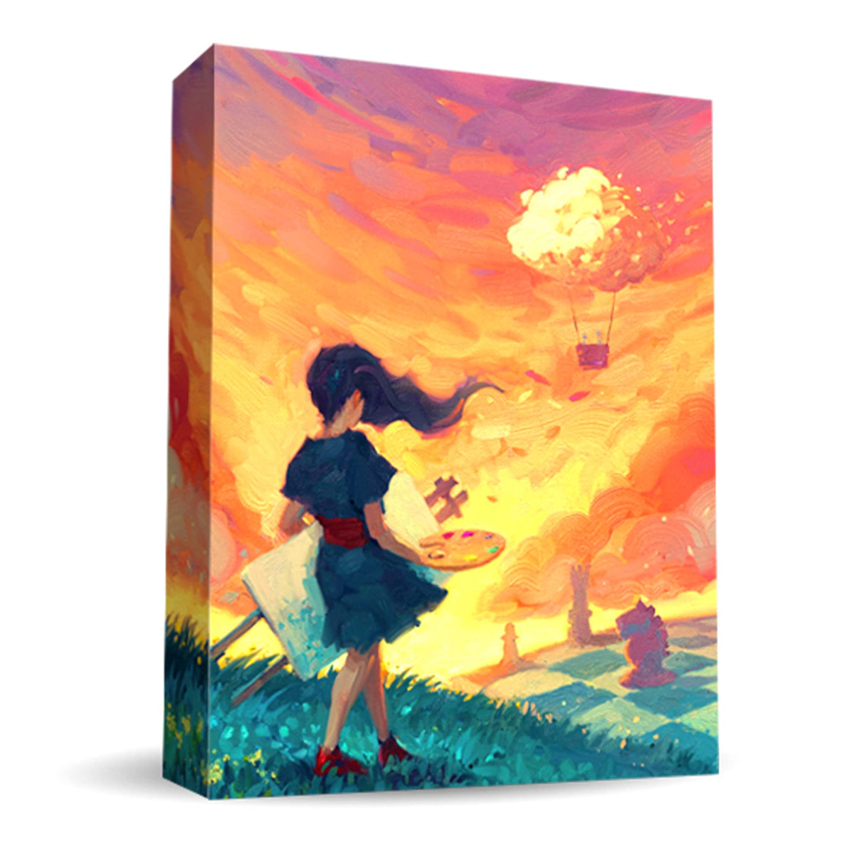 Tycoon Games Canvas shows layered art cards to craft a unique painting.