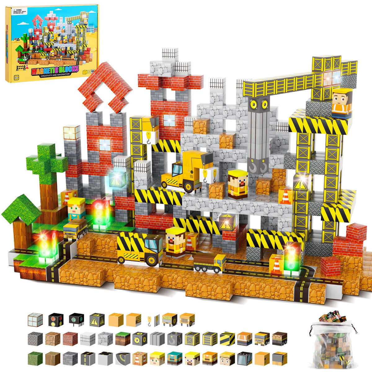 Tyholoo 300-piece magnetic blocks set for creative play and STEM exploration.