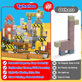 Tyholoo blocks are compatible with other major brands for expanded builds.
