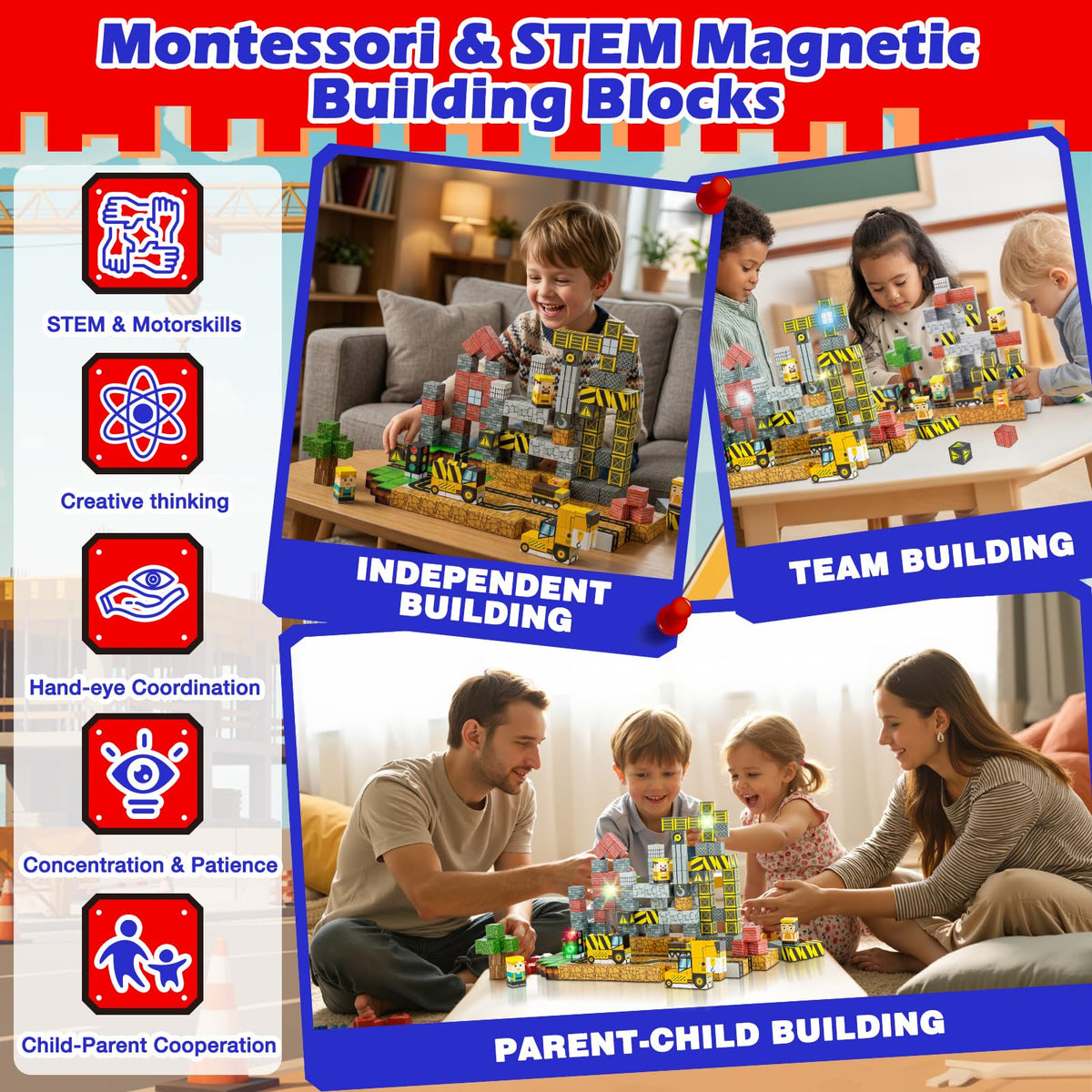 Tyholoo magnetic cubes click to form stable structures and foster spatial thinking.