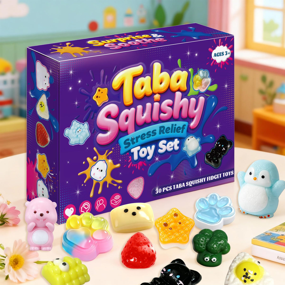Tylices compact storage box helps organize squishies after busy classroom activities.