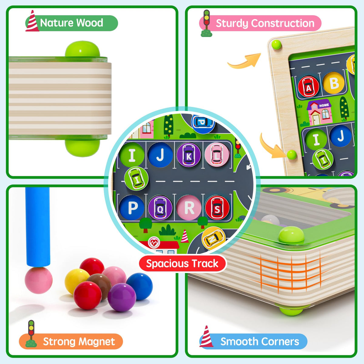 Tymokcall Magnetic Maze 2-in-1 alphabet letters with animal associations