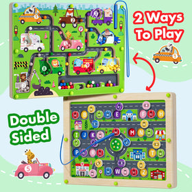 Tymokcall Magnetic Maze 2-in-1 rear view highlighting double-sided learning
