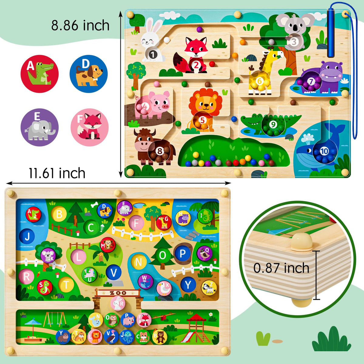 Tymokcall Wooden edges ensure safe, smooth play