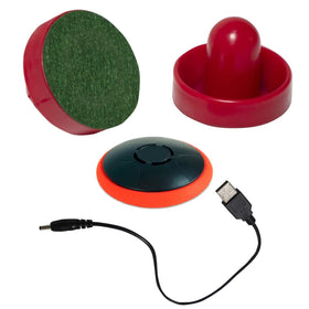 TYRDAN floating air hockey puck in action for fast family play on any flat surface