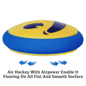TYRDAN blue air hockey paddle image highlighting ergonomic grip for quick passes.