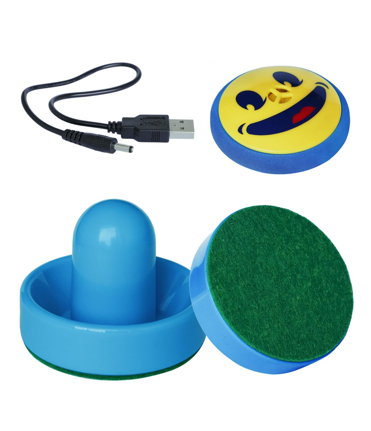 TYRDAN floating air hockey puck front view for smooth hover play on any flat surface.