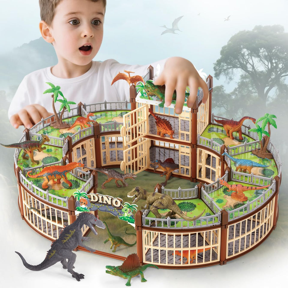 TYRRDE dinosaur park with 18 figures sparks imaginative storytelling and cooperative play.