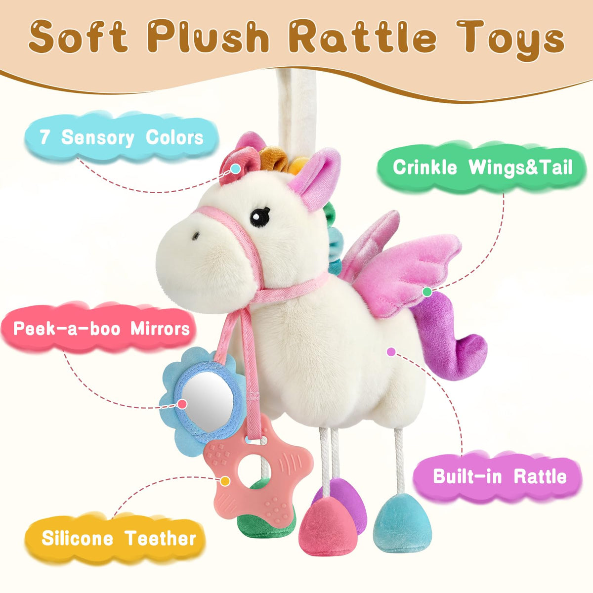 TYRY.HU sensory pony ears crinkle delivers engaging tactile feedback with every touch.