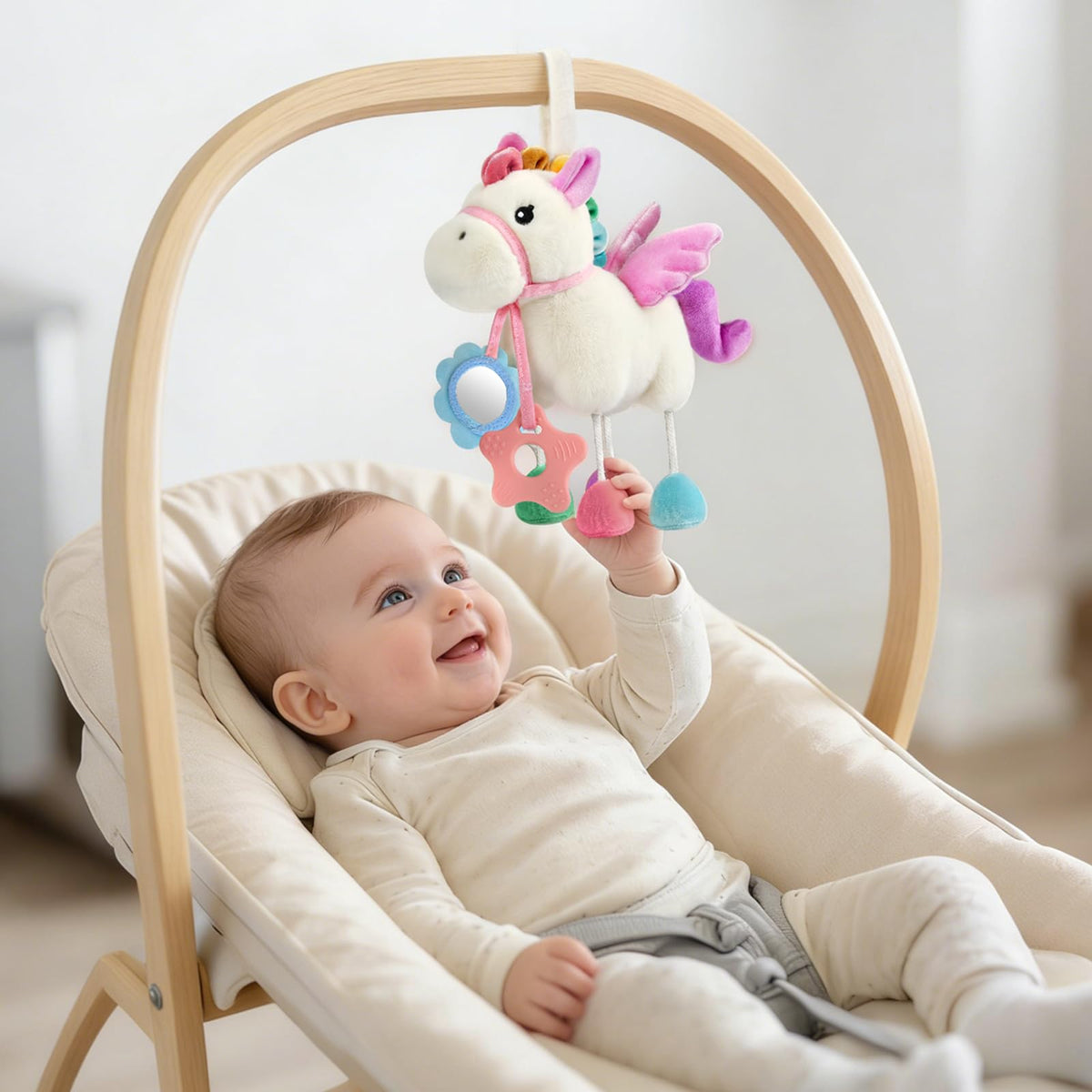 TYRY.HU sensory pony peekaboo flower mirror encourages self-discovery and social awareness.