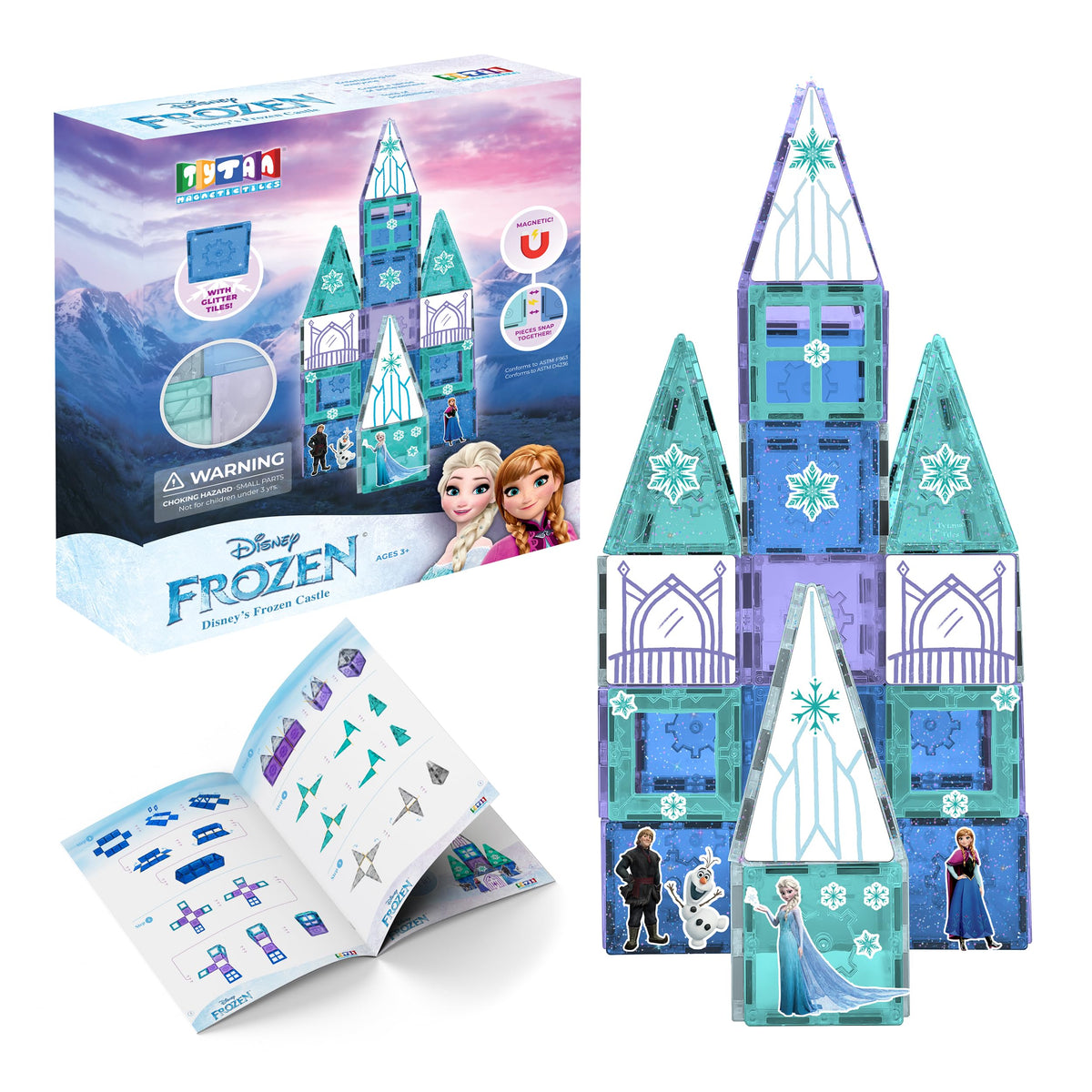 Tytan Disney Frozen magnetic tiles glitter castle for creative play and STEM learning